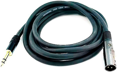 Cable XLR macho a TRS macho 1/4pulg 10pies negro 16AWG oro