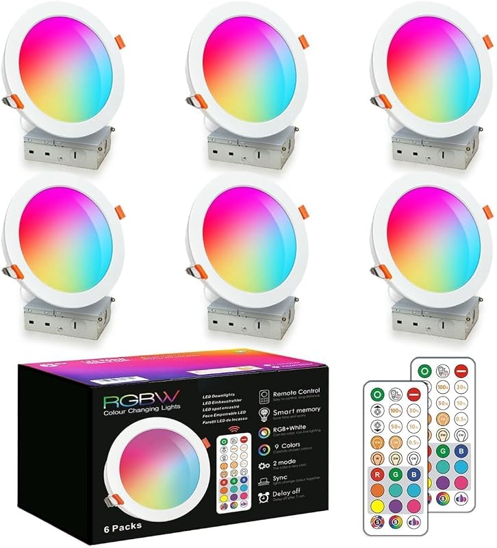 Luces LED empotradas 4pulg cambio color pack 6