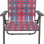 Silla camping retro plegable acero 300lb rayas rojas/blancas