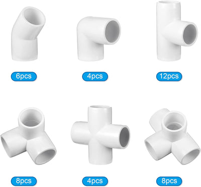 42 Pzas Juego Accesorios PVC 3/4pulg Codo Cobertizo
