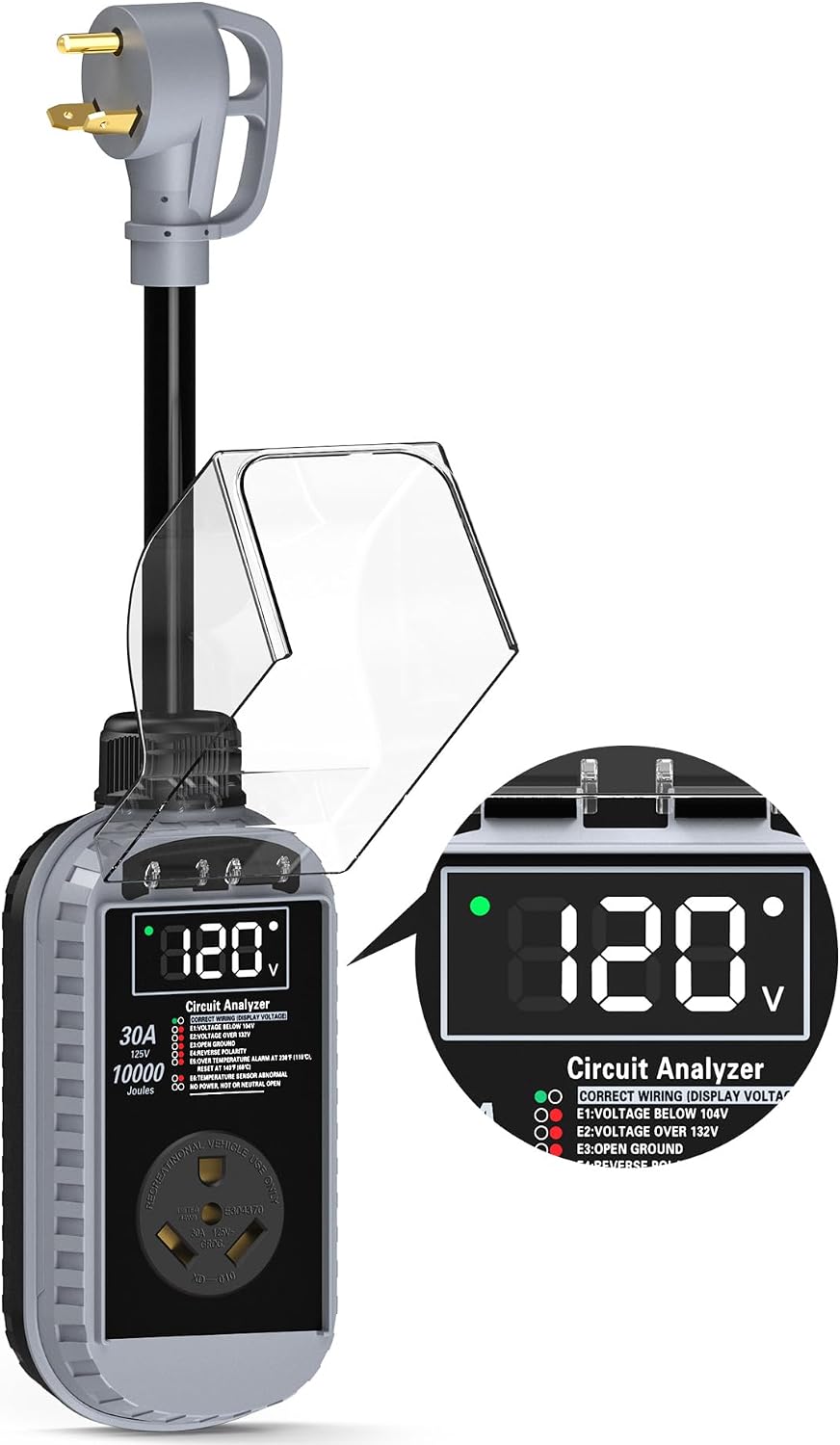 Protector sobretensiones RV 30A con pantalla LED IP67