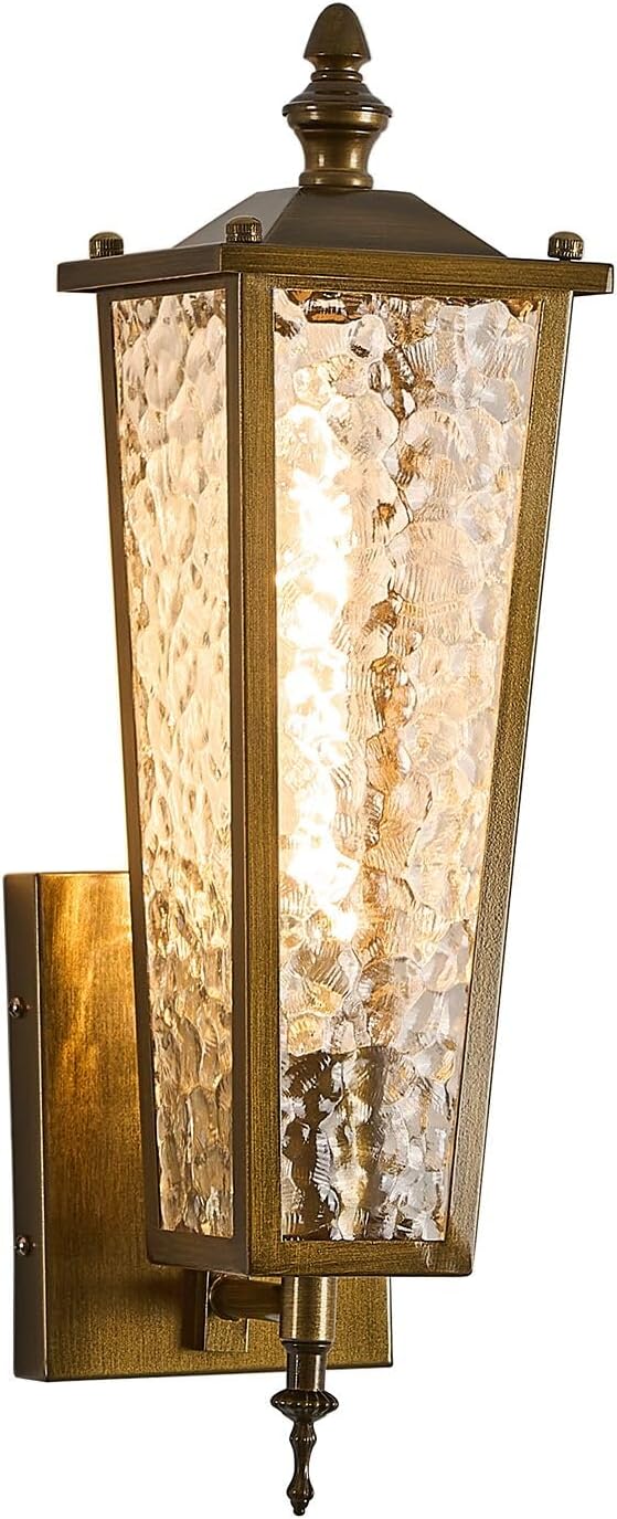 Aplique pared exterior dorado vintage E26 impermeable