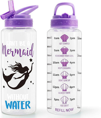 Botella agua 32oz con popote sin BPA a prueba de fugas