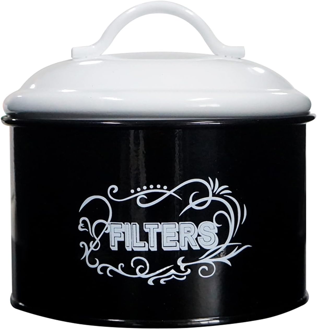 Soporte filtro café caja metal organiz. contenedores negro