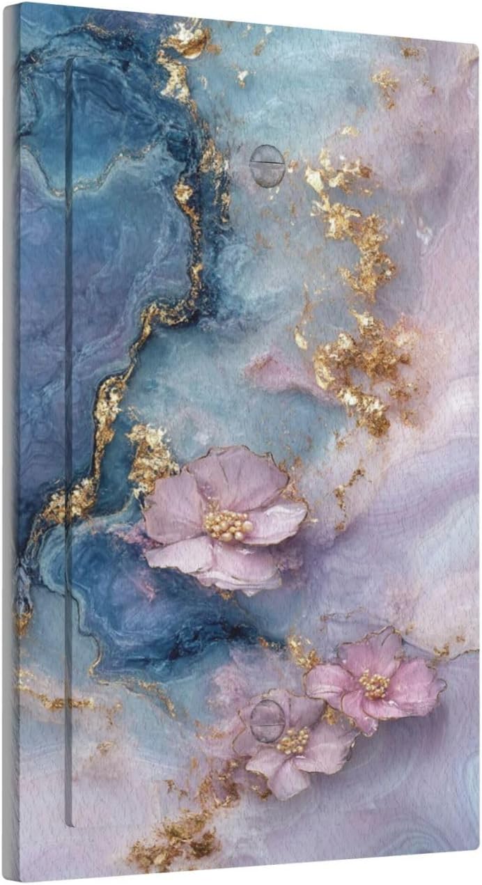 Placa interruptor abstracta 1 gang flores azul morado
