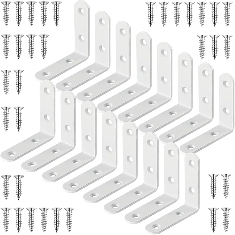 16 Soportes Esquina Acero Inox 2.5pulg 90 Grados Madera