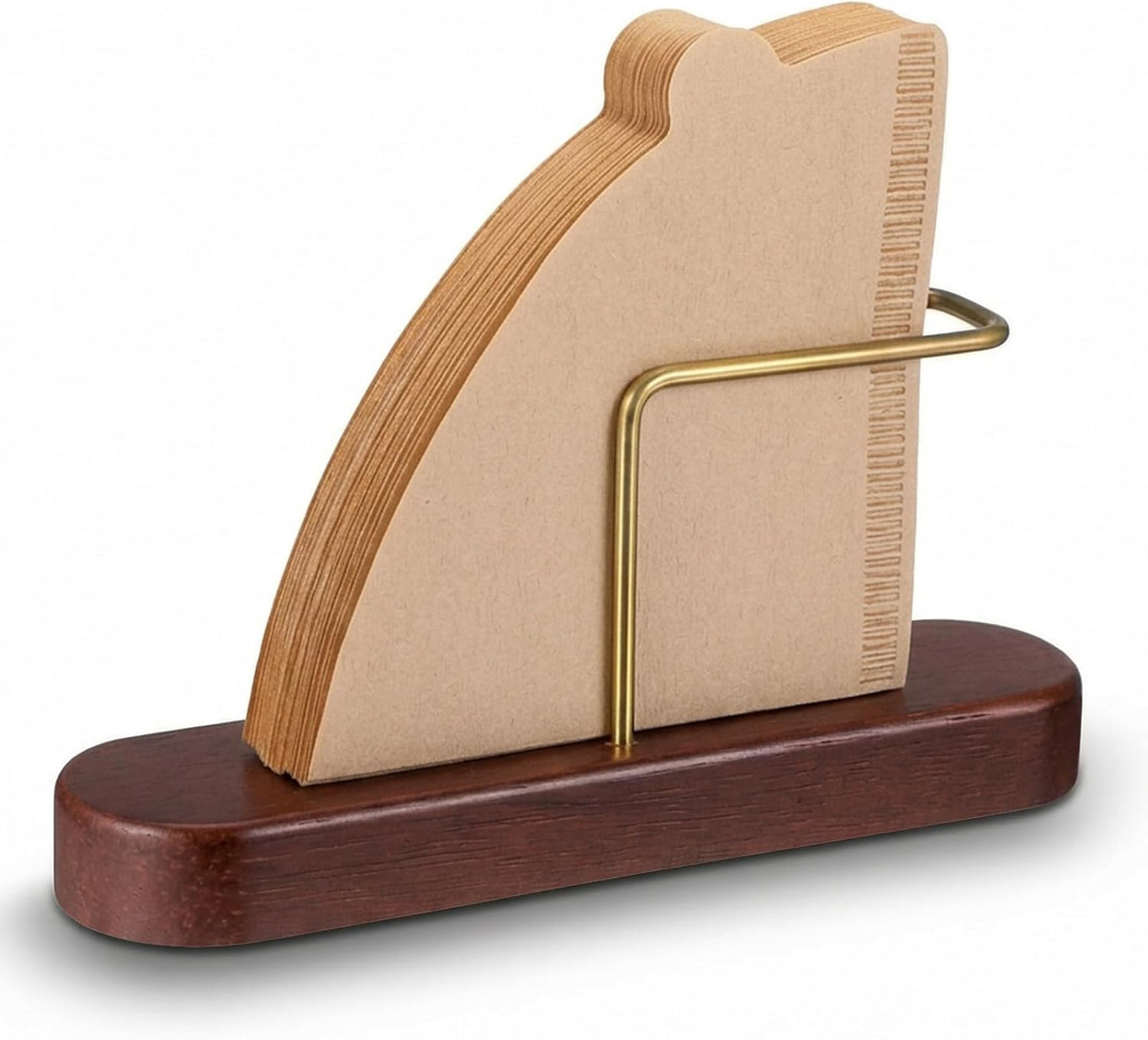 Soporte filtros café madera bronce para 60