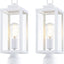 Luz poste exterior impermeable aluminio vidrio E26 pack 2