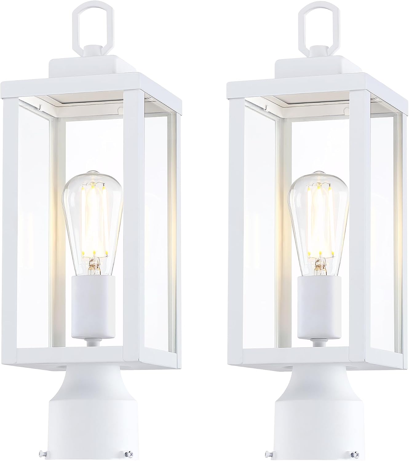 Luz poste exterior impermeable aluminio vidrio E26 pack 2