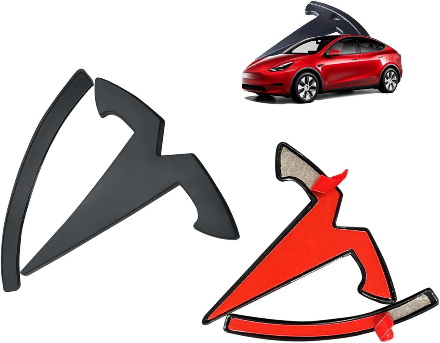 Cubierta adhesiva emblema Tesla Model Y negro mate