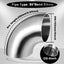 Codo escape acero inox 4" curva 90° SS304 16GA