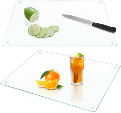 2 Tablas cortar vidrio templado 16x12pulg antideslizantes
