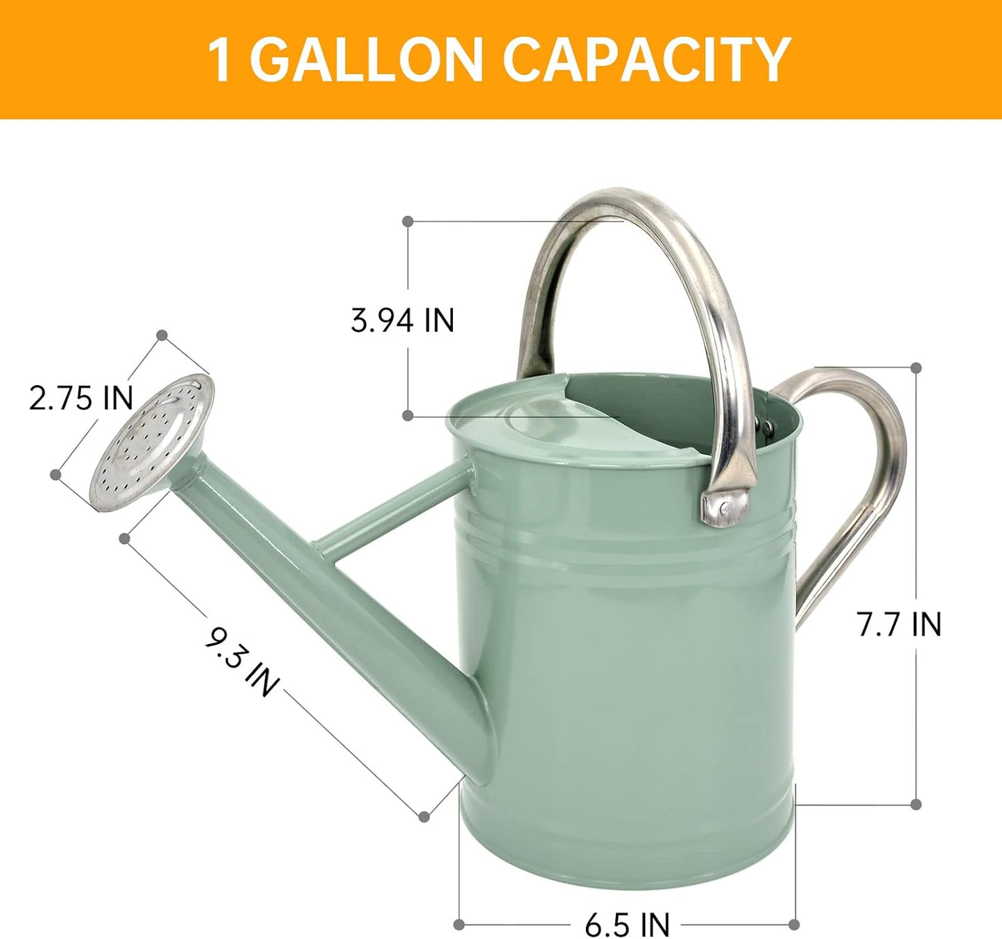 Regadera acero galvanizado boquilla extraible 1gal verde
