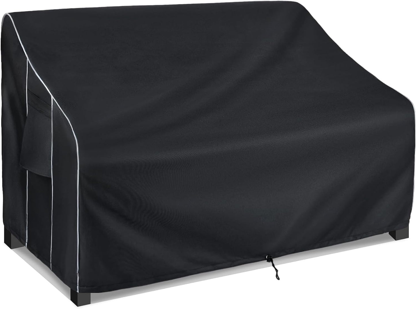 Fundas sofá exterior 85x37x35pulg 3-asientos impermeable negro