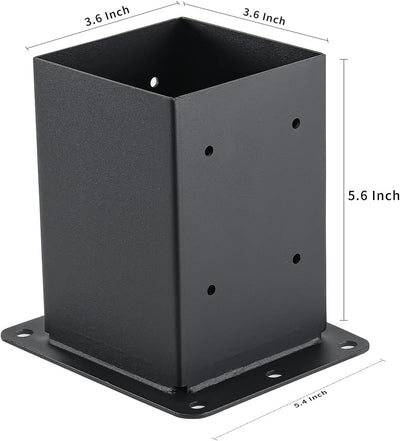 Base poste 4x4 2 Pzas acero 13GA anclaje placa soporte pérgola