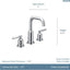 Grifo lavabo baño 2 manijas arco alto 3 agujeros negro