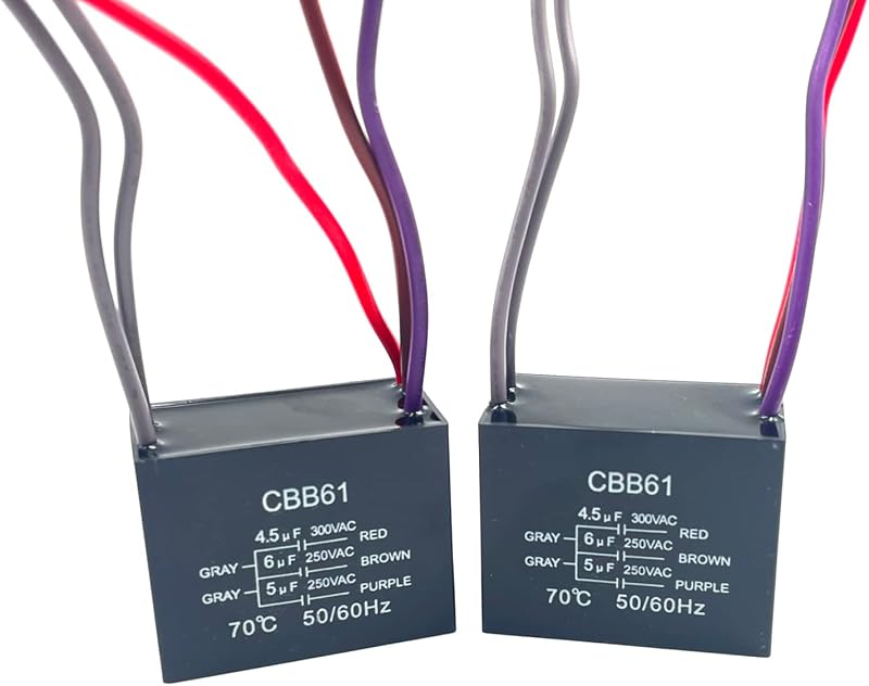 Condensador ventilador techo 5 cables New Tech CBB61 250VAC 4.5uf