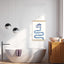 Arte pared baño infantil con texto wash you hands azul
