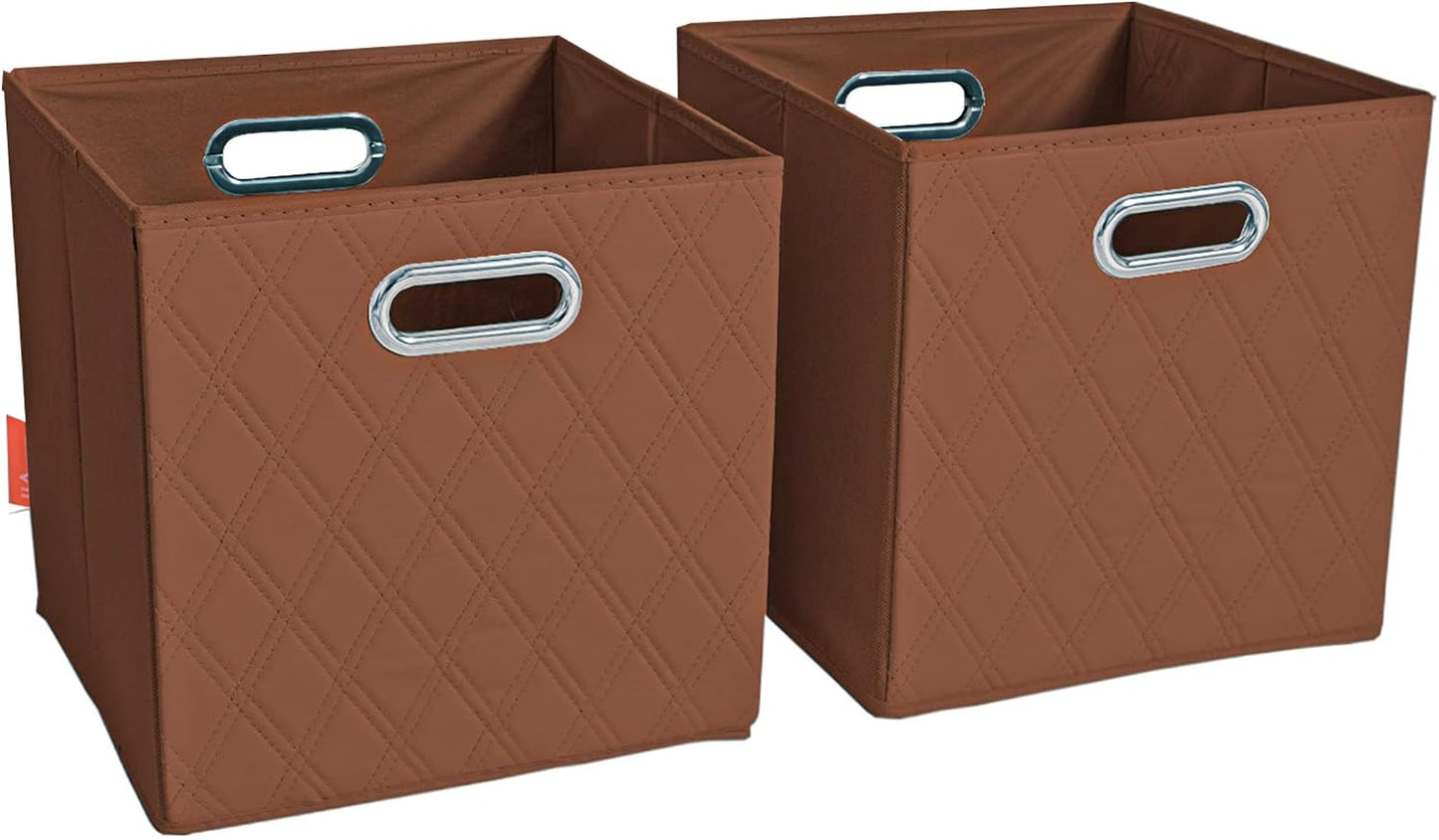 Cestas plegables marrones con asas 13"