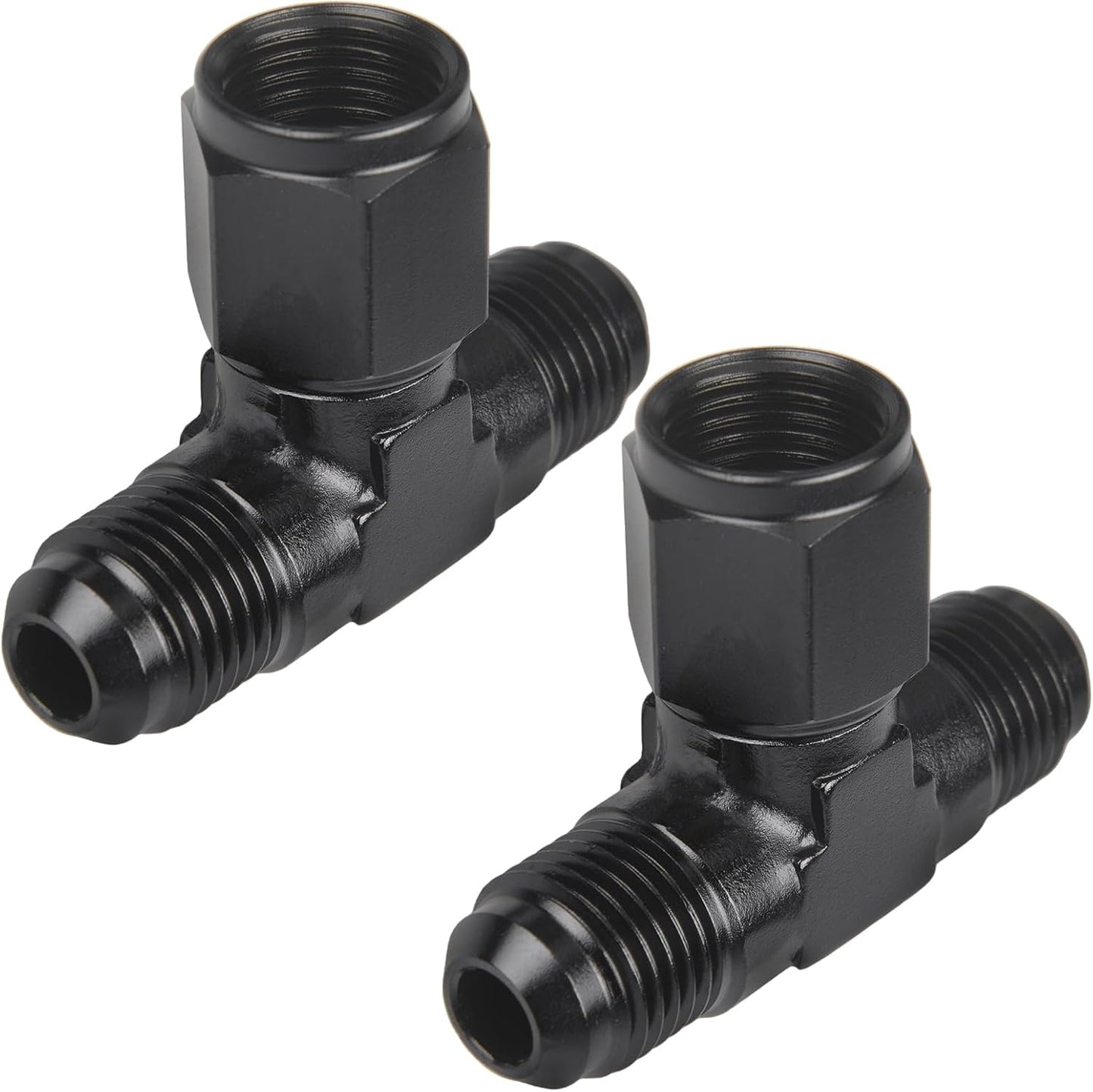 Adaptador T macho 6AN con hembra AN6 giratorio aluminio 2 pzas