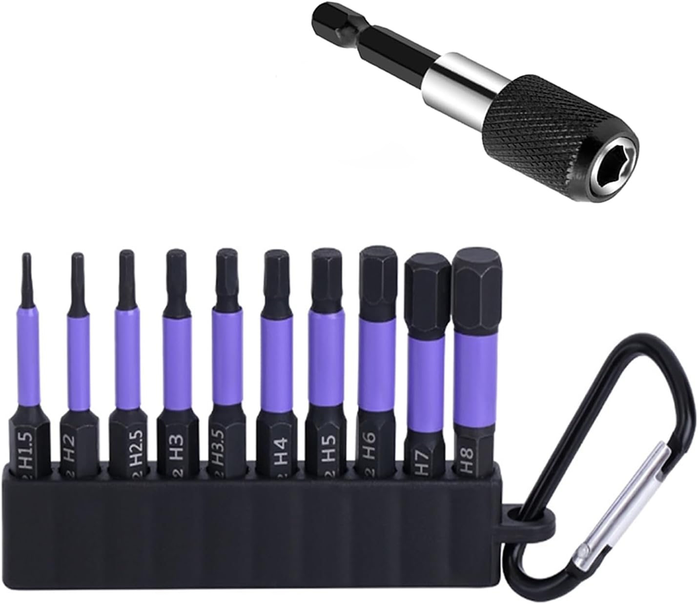 Set brocas Allen 1/4" con soporte 2-3/8
