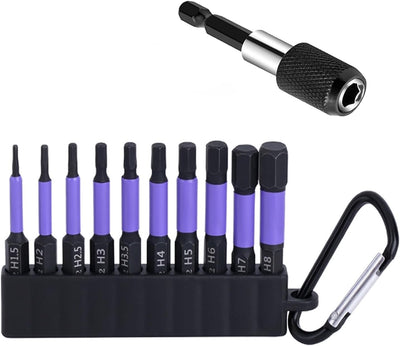 Set brocas Allen 1/4" con soporte 2-3/8