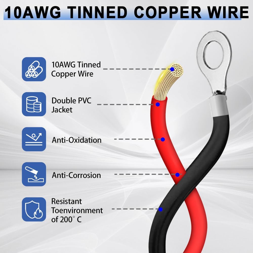2 Pzas Conector Batería 50A 10AWG para Autos