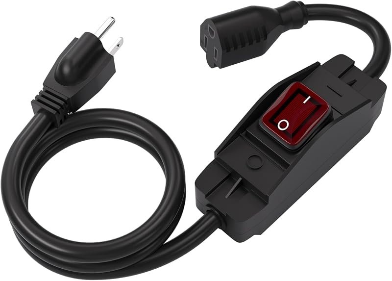 Cable extensión exterior 3 clavijas con interruptor negro