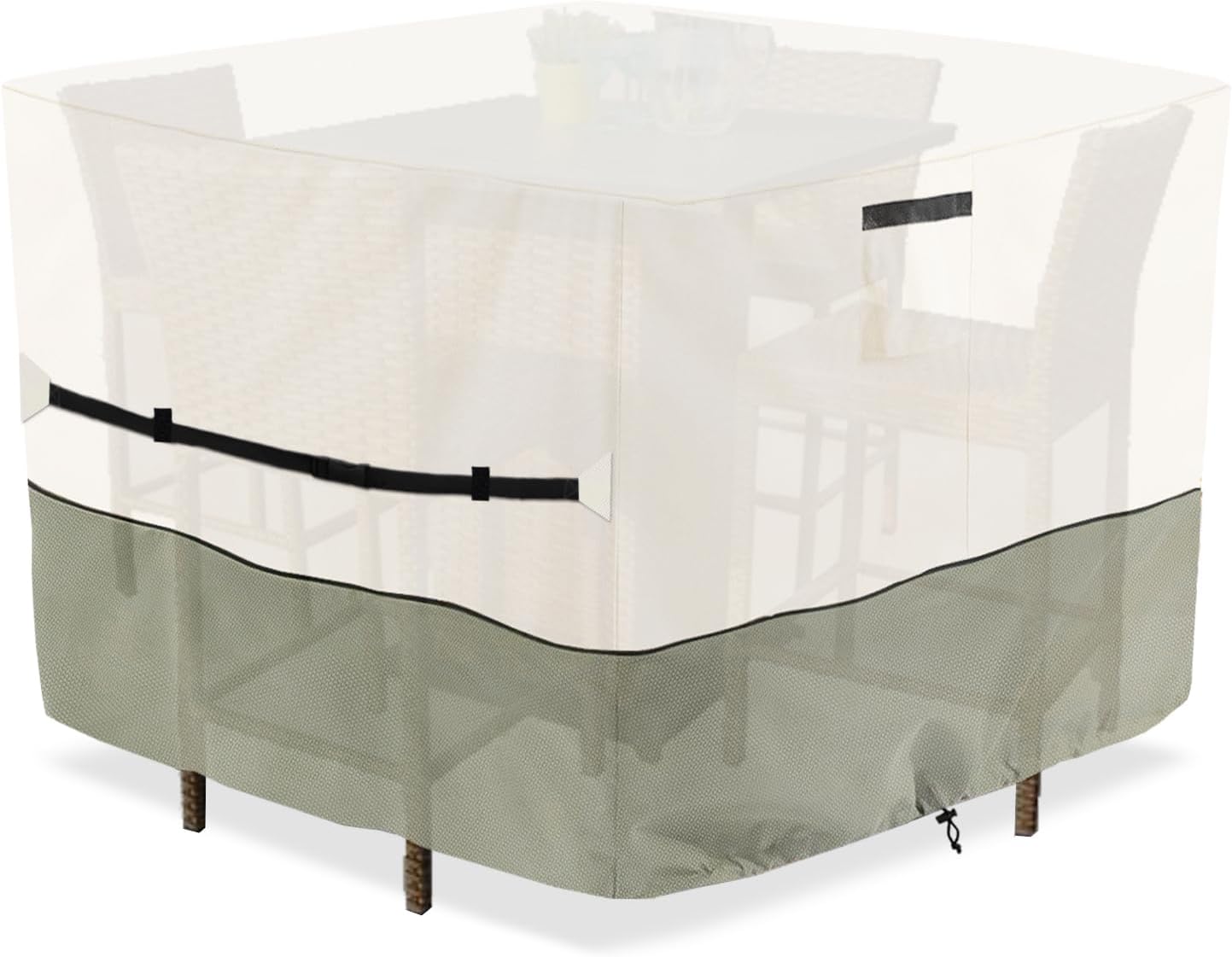 Funda cuadrada mimbre 66pulg para mesa y sillas patio