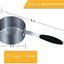 Taza medidora 1/2 taza agarre silicona negra cucharilla acero inox