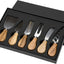 Set 6 cuchillos queso tabla cortador tenedor esparcidor