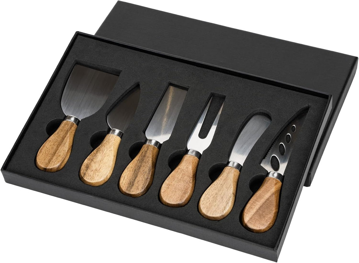 Set 6 cuchillos queso tabla cortador tenedor esparcidor