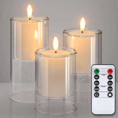 Velas LED votivas sin llama 3en1 color blanco