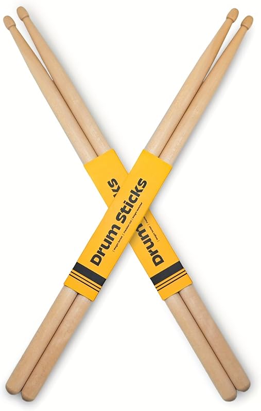2 Pares Baquetas Madera Arce 5A para Adultos Niños