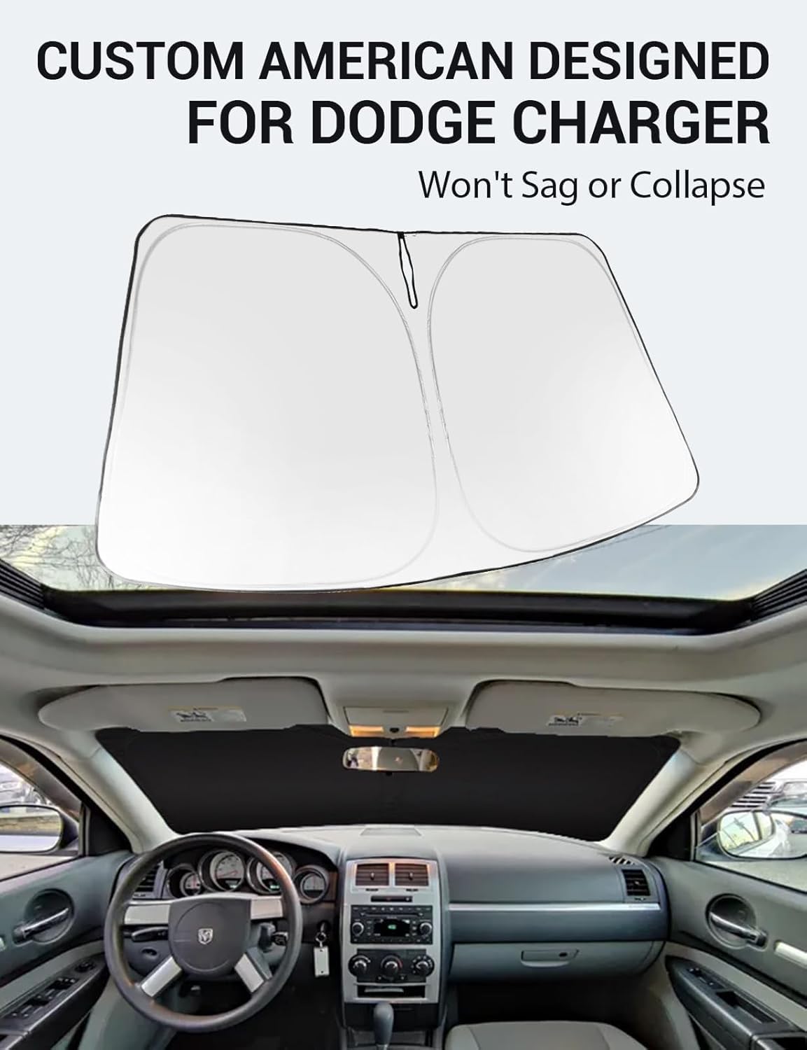 Parasol plegable Dodge Charger 06-10 visera UV