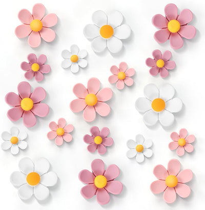 18 imanes decorativos de flores de resina 3d para nevera