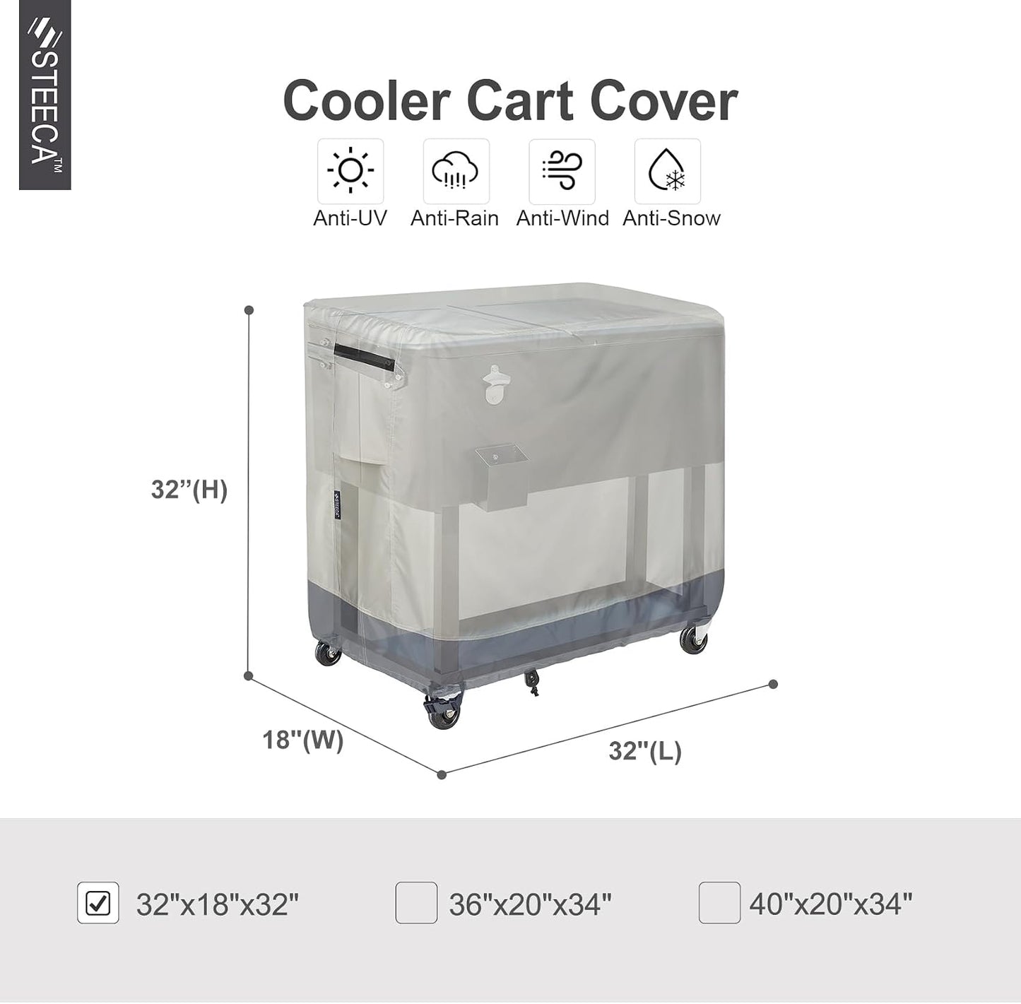 Funda impermeable carrito patio fiesta 32x18x32pulg