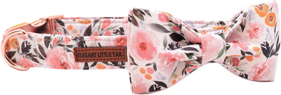 Collar ajustable perros medianos diseño floral rosado