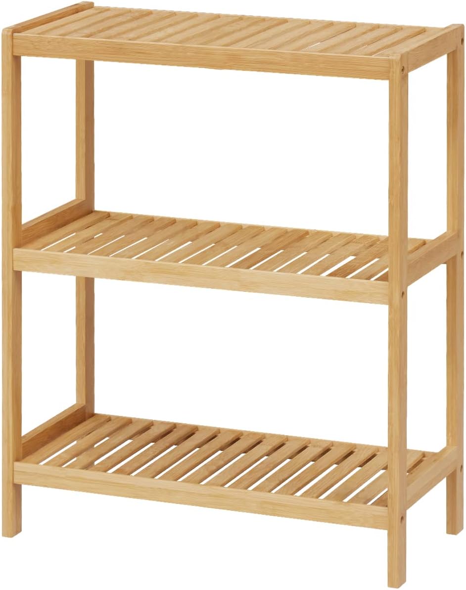 Estante bambú soporte almacenamiento 3 niveles baño cocina
