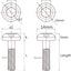 Tornillo titanio M6x1.378pulg bicicleta motocicleta 5pzas negro