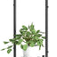 Soporte plantas metal resistente 3 niveles circular negro