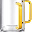 Taza lavado manos acrílico transparente asas dobles mango dorado