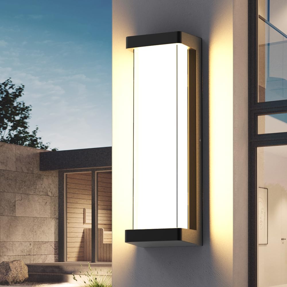 Lámpara LED pared regulable 16" 3000K aluminio negro