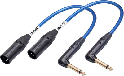 Cable audio TS a XLR 1/4pulg mono chapado plata pack 2