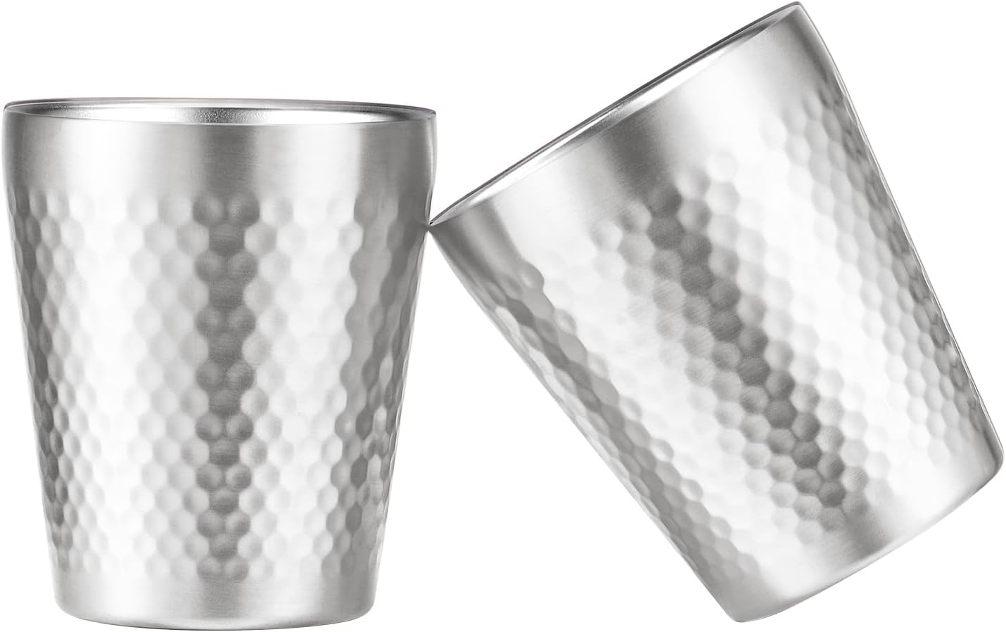 Vasos acero inox 10oz doble pared apilables plateado