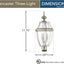 Lámpara poste exterior 3 luces níquel cepillado antiguo