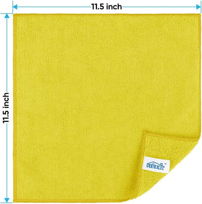 Paquete 12 toallas microfibra amarillo para auto hogar cocina