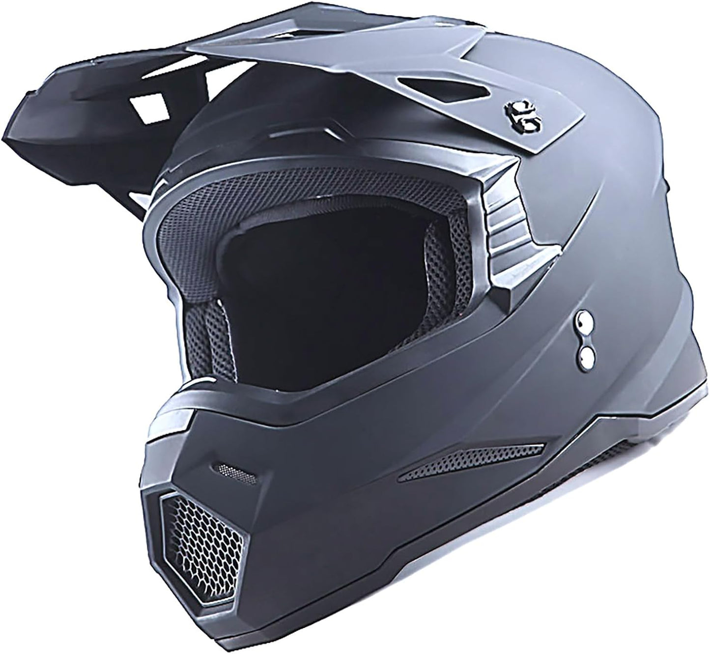 Casco Motocross Jóvenes Negro Mate Gafas Guantes Esqueleto