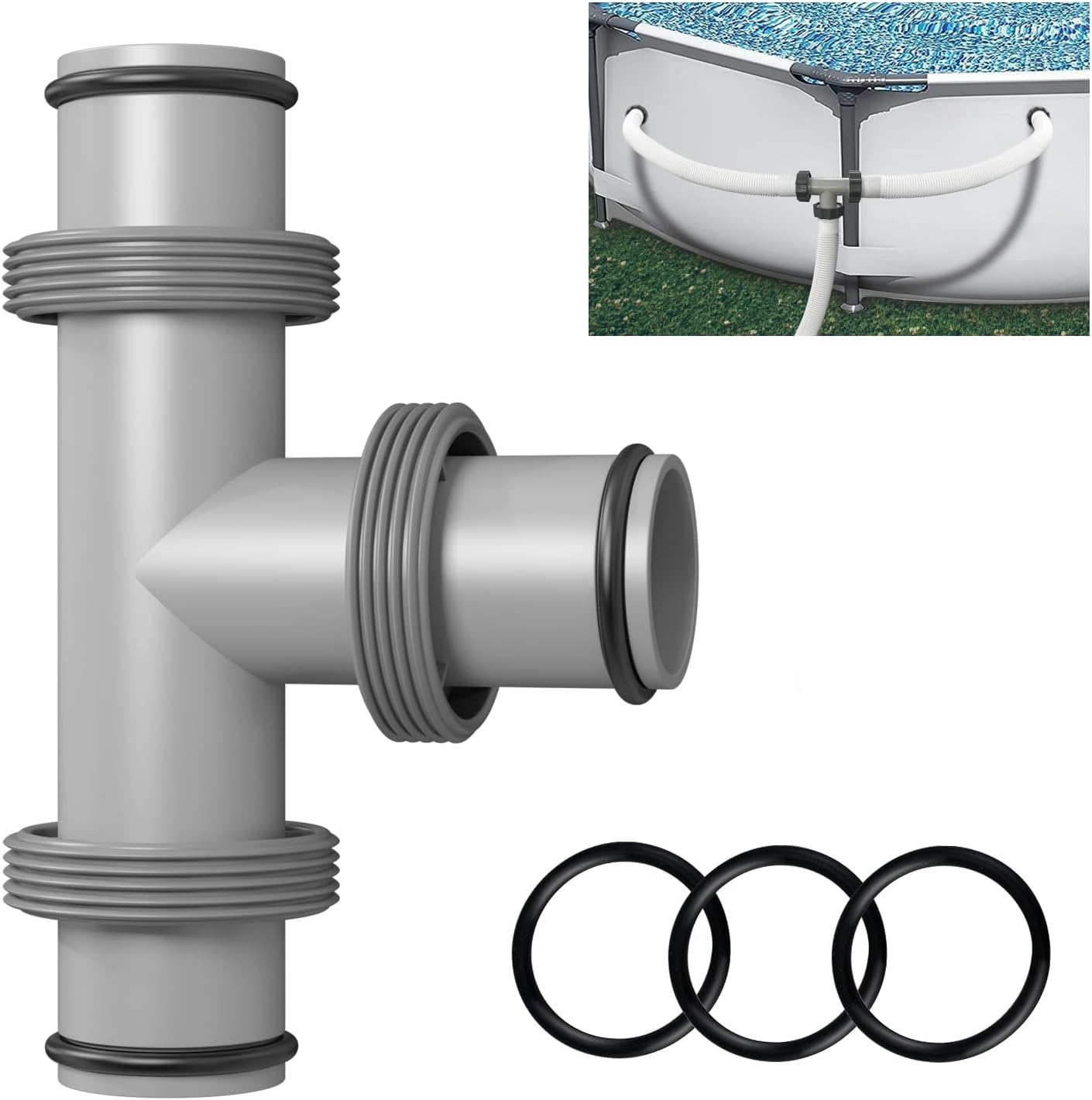 Conector manguera piscina junta en T 1.5" para filtro