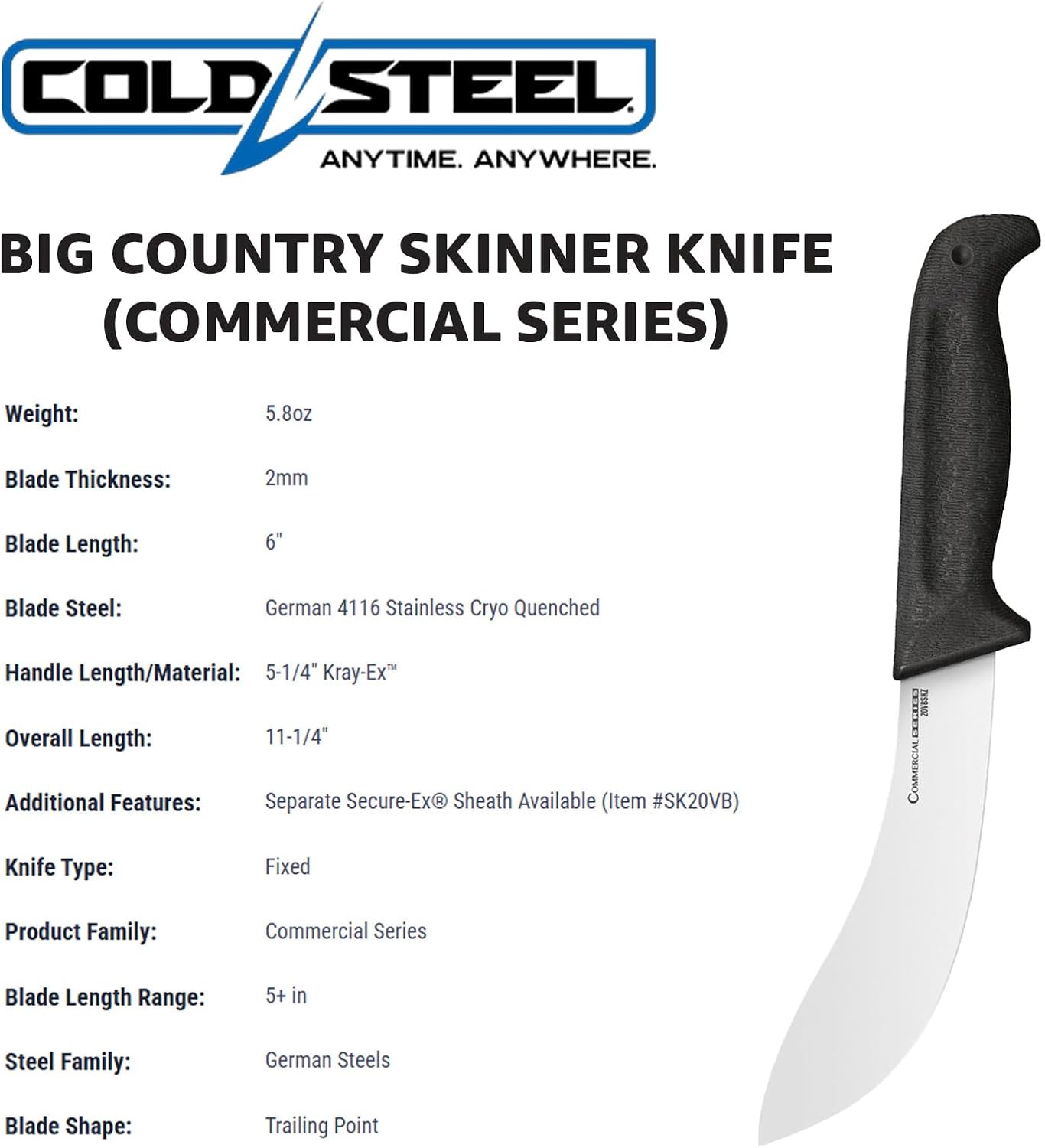Cuchillo Big Country Skinner 6pulg